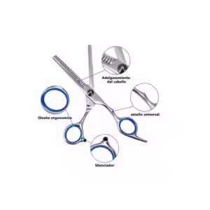 Tijera De Corte Pelo Profesional Entresacadora Azul