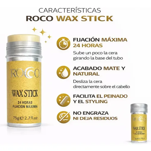 Cera En Barra Para El Cabello Rocco Hair Stick Wax 75g - Imagen 2