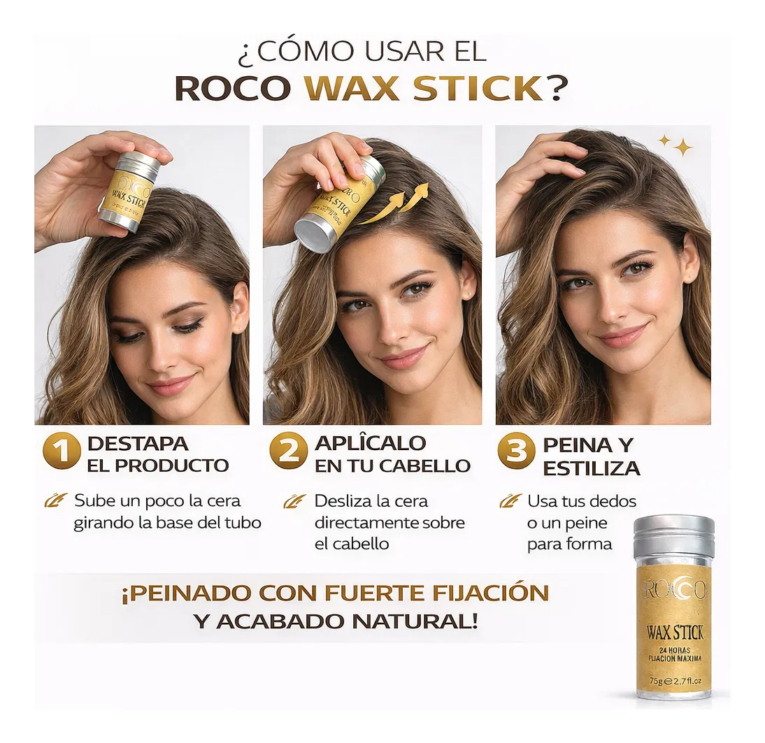 Cera En Barra Para El Cabello Rocco Hair Stick Wax 75g - Imagen 4