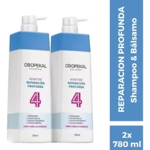 KIT  Shampoo + Acondicionador Reparación Profunda Total 4 en 1 Obopekal 780ml