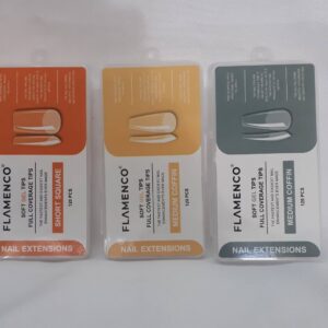 Soft Gel Tips Cobertura Completa 120 Pcs Flamenco