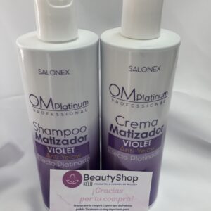 Shampoo y crema matizadora OM platinum violeta