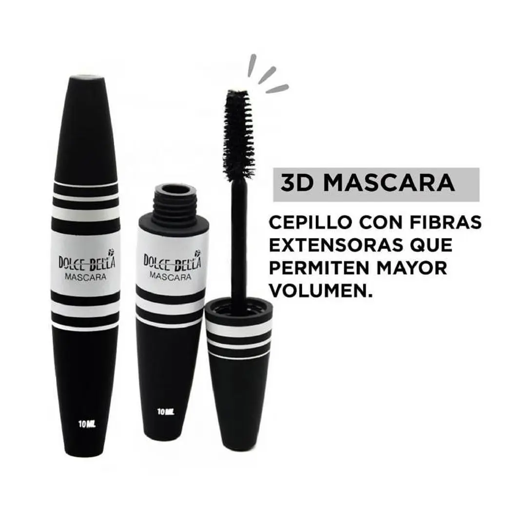 Máscara /Rimel /Pestañina Fiber Lash Dolce Bella 10ml - Imagen 2
