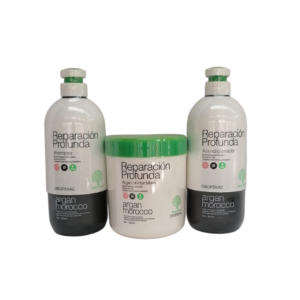 Kit Shampoo Acondicionador y Crema Reparación Profunda Argán Morocco Obopekal