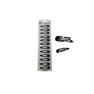 Pinzas Clic de Metal Negras Para El Cabello 12 unidades