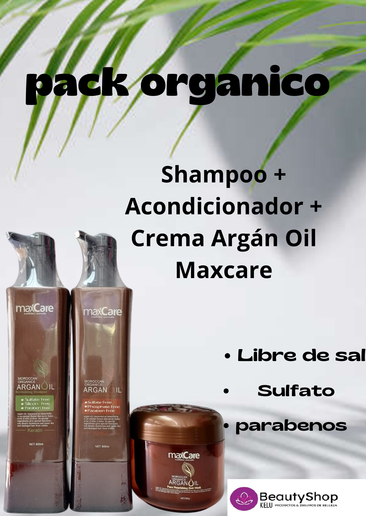 Pack Orgánico shampoo + acondicionador + Crema Capilar MaxCare Premiun - Imagen 2
