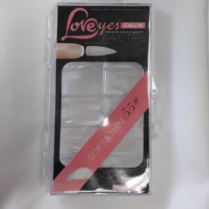 Tips Loveyes #55 Stiletto Color Transparente 100Pcs 10 tamaños