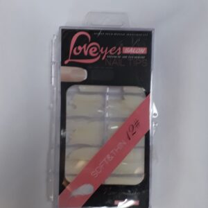 Tips Loveyes #12 Cuadradas Color Hueso 100Pcs 10 tamaños