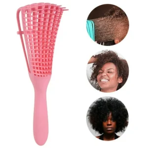 Cepillo /Peineta Flexible /Pulpo Desenredante Pfiffery Pro Color Rosado