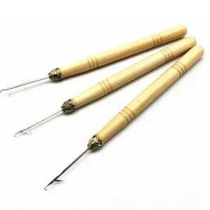 Aguja /Ganchillo Crochet de madera para extensiones