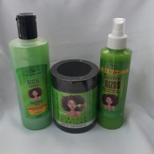 Kit Rizos Definidos Shampoo +Crema Cirugía Capilar +Spray Copacabana