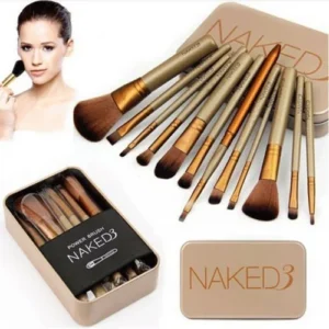 Set de 12 brochas /Pinceles maquillaje Naked3 Caja Metálica