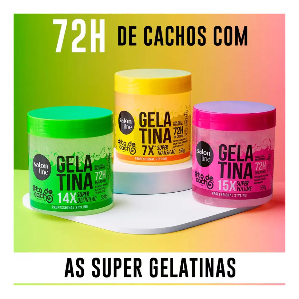 Gelatina 15X Super Volumen 72H de Cachos Salon Line (Vegano) 550g - Imagen 2