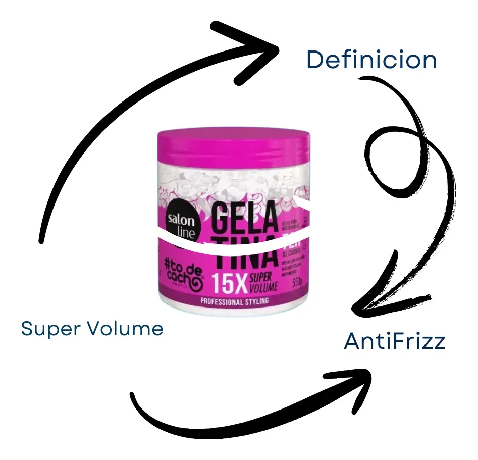 Gelatina 15X Super Volumen 72H de Cachos Salon Line (Vegano) 550g - Imagen 4