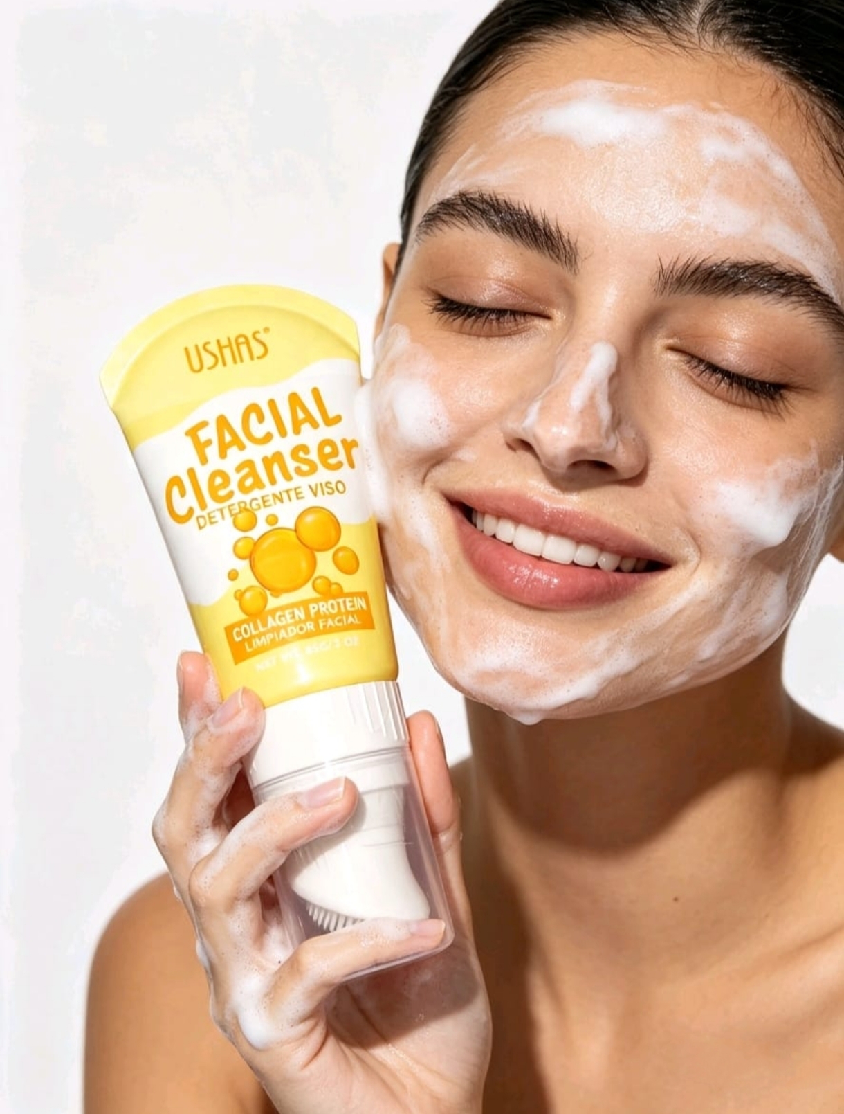 Ushas Facial Cleanser Collagen Protein (Espuma Limpiadora Proteína de Colágeno) 85g - Imagen 5