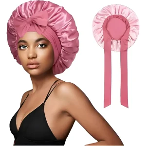 Gorro Redondo Ajustable de Satín para Dormir