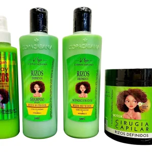 Kit Rizos Definidos Shampoo + Acondicionador +Crema Capilar + Spray Copacabana