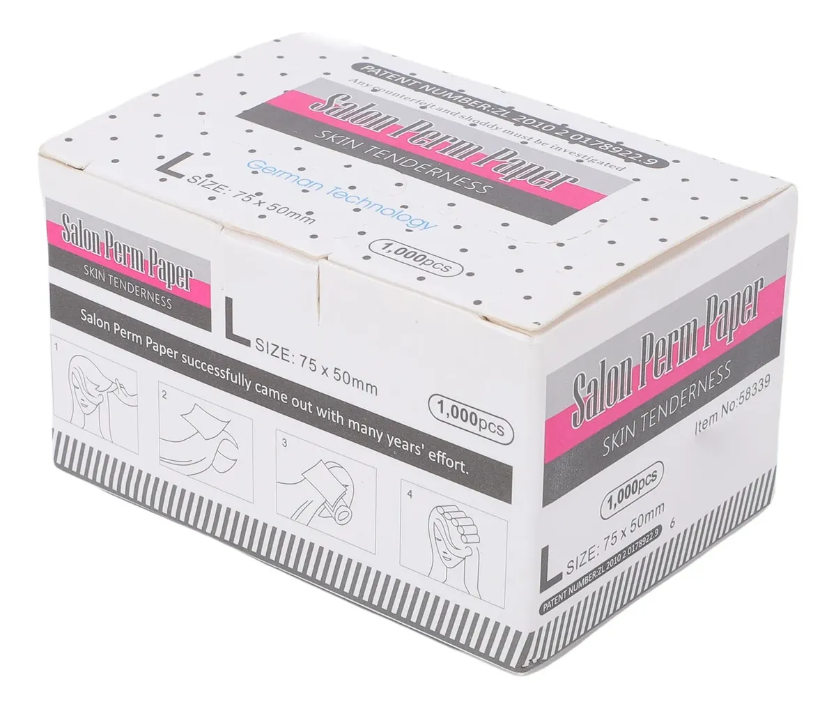 Papel Punta Para Permanente (salon perm paper) 1.000 unidades L Marca Skin Tenderness