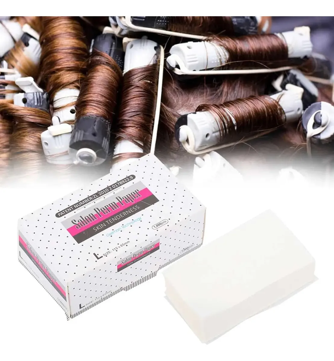 Papel Punta Para Permanente (salon perm paper) 1.000 unidades L Marca Skin Tenderness - Imagen 4